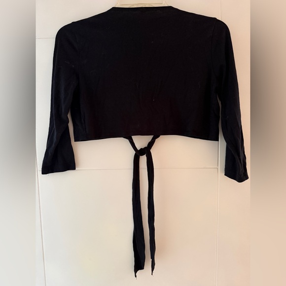 Black Floral Embellished Tie-Front Bolero - Picture 5 of 6